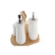 Set de Aceitera y Vinagrera DKD Home Decor 17 x 12,5 x 18 cm Natural Porcelana Blanco 5 Unidades