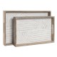 Set of trays Home ESPRIT White Mango wood MDF Wood 44 x 29 x 5 cm (2 Units)