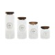 Set de 4 Botes Home ESPRIT Natural Acacia Vidrio de Borosilicato 1 L 1,3 L 1,7 L 10 x 10 x 29,5 cm