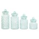 Set de 4 Botes Home ESPRIT Azul Cristal 1,4 L 11 x 11 x 25,5 cm