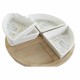 Appetizer Set DKD Home Decor Multicolour Natural Bamboo Plastic Stoneware Cottage 21,5 x 21,5 x 1 cm