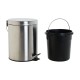 Papelera con Pedal DKD Home Decor Plateado 5 L