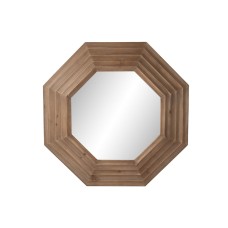 Wall mirror Home ESPRIT Brown Natural Fir Modern 119 x 9 x 119 cm