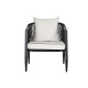 Table Set with 3 Armchairs Home ESPRIT Black Crystal Steel 123 x 66 x 72 cm