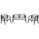Table Set with 3 Armchairs Home ESPRIT Black Crystal Steel 123 x 66 x 72 cm