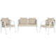 Conjunto de Mesa con 3 Sillones Home ESPRIT Blanco Acero 123 x 66 x 72 cm