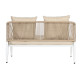 Conjunto de Mesa con 3 Sillones Home ESPRIT Blanco Acero 123 x 66 x 72 cm