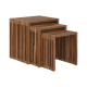Set of 3 tables Home ESPRIT Natural Teak 40 x 40 x 40 cm