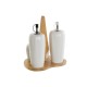 Condiment Set DKD Home Decor White Natural Bamboo Porcelain 18 x 15 x 20 cm 5 Pieces