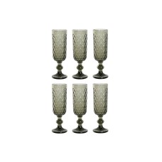 Set de Copas Home ESPRIT Gris Cristal 150 ml (6 Unidades)