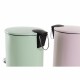 Rubbish bin DKD Home Decor LB-181142 Pink Mint Metal 3 L (2 Units)