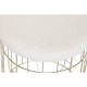Footrest DKD Home Decor Beige Golden Metal Polyester White Modern (38 x 38 x 44 cm) (35 x 35 x 40 cm)