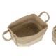 Juego de Cestos DKD Home Decor Crema Natural Yute Jute Fibra natural 40 x 28 x 23 cm (3 Piezas)