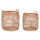 Basket set DKD Home Decor Natural Light brown Tropical 40 x 40 x 47 cm