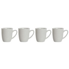 4 Piece Mug Set DKD Home Decor White Porcelain 330 ml 12 x 10 x 9 cm