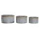 Set de Maceteros DKD Home Decor Marrón Gris Metal Cuerda Vintage Desgastado 38 x 38 x 21 cm
