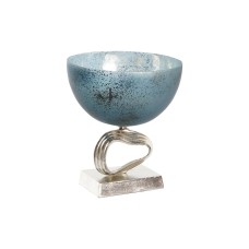 Centerpiece DKD Home Decor Crystal Silver Blue Aluminium (24 x 24 x 26 cm)