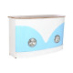 Mueble Auxiliar Home ESPRIT Blanco Marrón Turquesa Cristal Hierro Madera de mango 157 x 52 x 90 cm