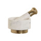 Mortar Home ESPRIT Brass Marble 12,5 x 12,5 x 7,5 cm