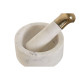 Mortar Home ESPRIT Brass Marble 12,5 x 12,5 x 7,5 cm
