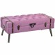 Bench DKD Home Decor   Metal Polyester Fuchsia MDF Wood (102 x 42 x 40,5 cm)