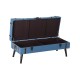 Bench DKD Home Decor   Navy Blue Metal MDF Wood 102 x 42 x 40 cm