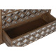 Cómoda Home ESPRIT Marrón Negro Plateado Madera de mango Espejo Indio 80 x 38 x 80 cm