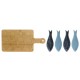 Appetizer Set Home ESPRIT Blue Green Navy Blue Bamboo Porcelain Mediterranean Fish 36 x 18 x 1,3 cm 5 Pieces