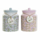Bote DKD Home Decor Flores 15,5 x 15,5 x 21 cm (2 Unidades)