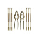 Seafood Set DKD Home Decor Golden Stainless steel 8 Pieces 3 x 3 x 15 cm