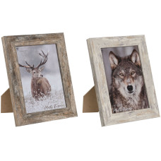 Marco de Fotos Home ESPRIT Blanco Natural Aluminio Cristal Poliestireno Scandi 16 x 2 x 22 cm (2 Unidades)