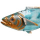 Decoración de Pared Home ESPRIT Azul Multicolor Dorado Pez Mediterráneo 70 x 4,5 x 25,5 cm (2 Unidades)