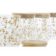 Bote DKD Home Decor Bambú Vidrio de Borosilicato Shabby Chic 700 ml 10 x 10 x 12,5 cm (4 Unidades)