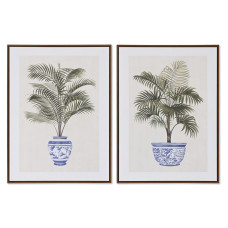 Cuadro Home ESPRIT Palmeras Colonial 60 x 4 x 80 cm (2 Unidades)