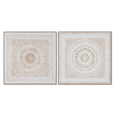 Cuadro Home ESPRIT Mandala Escandinavo 100 x 4 x 100 cm (2 Unidades)