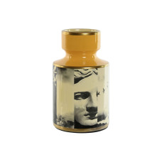 Jarrón Home ESPRIT Amarillo Negro Dorado Porcelana 14 x 14 x 24,5 cm
