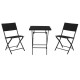 Conjunto de Mesa con 2 Sillas Home ESPRIT Negro Acero ratán sintético 58 x 58 x 71,5 cm