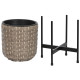 Set de Maceteros Home ESPRIT Metal Polipropileno Ratán 39 x 39 x 49 cm