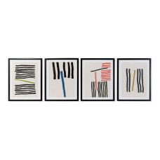 Cuadro DKD Home Decor Lines Abstracto Moderno 35 x 3 x 45 cm (4 Unidades)