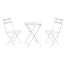 Table set with 2 chairs DKD Home Decor White 80 cm 60 x 60 x 70 cm (3 pcs)