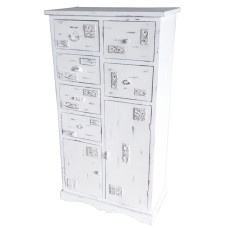 Cajonera DKD Home Decor Madera Blanco Desgastado (69 x 38 x 130 cm)