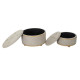 Banco baúl DKD Home Decor Beige Madera Metal 30 x 40 cm 80 x 80 x 43 cm