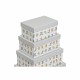 Set de Cajas Organizadoras Apilables DKD Home Decor Gris Mascotas Cartón (43,5 x 33,5 x 15,5 cm)