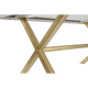 Mesa de Comedor DKD Home Decor Blanco Dorado Latón Madera de mango 180 x 90 x 76 cm