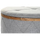 Bench DKD Home Decor   Natural Wood Polyester Light grey (80 x 80 x 43 cm)