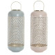 Portavelas DKD Home Decor Azul Rosa Aluminio 24 x 24 x 60 cm 24 x 24 x 71 cm (2 Unidades) (2 Piezas)