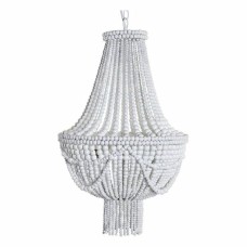 Lámpara de Techo DKD Home Decor Blanco Metal Madera MDF 40 W 220 V 50 x 50 x 128 cm
