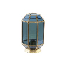 Lámpara de mesa DKD Home Decor Cristal Azul Dorado 220 V Latón 50 W Moderno (18 x 19 x 29 cm)
