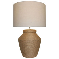 Lámpara de mesa DKD Home Decor Marrón Beige Cuerda Dolomita 25 W 50 W 220 V 38 x 38 x 59 cm 38 x 38 x 60 cm