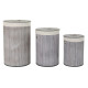 Juego de Cestos DKD Home Decor Beige Gris Bambú 38 x 38 x 60 cm (3 Piezas) (2 Unidades)